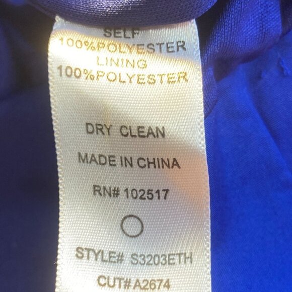 Soprano SZ M dressy sapphire blue print striped mesh unique flare skirt - Picture 7 of 8